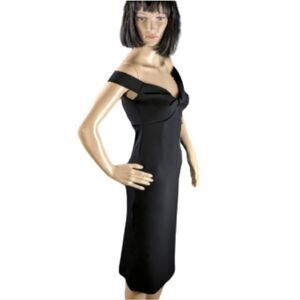 Topshop Twist Front Bardot Cocktail Dress